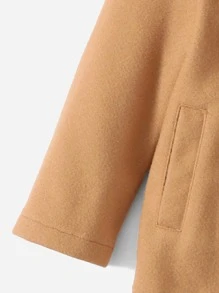 SHEIN Baby Lapel Neck Pocket Patched Coat Without Tee - Brown - View 4