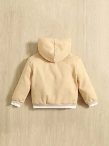SHEIN Baby Patch Detail 2 In 1 Hoodie - Apricot - View 2