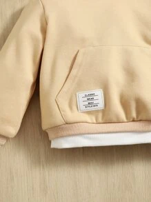 SHEIN Baby Patch Detail 2 In 1 Hoodie - Apricot - View 3