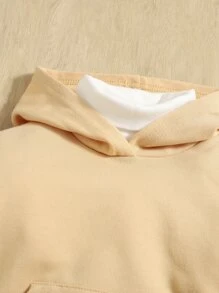 SHEIN Baby Patch Detail 2 In 1 Hoodie - Apricot - View 4