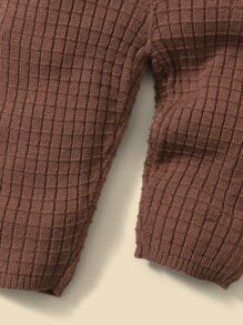 SHEIN Bebé 1 pieza Mono ribete con fruncido de tira tejido