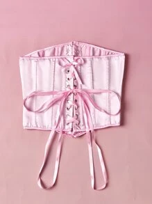 ROMWE Minimalist Corset Belt - Pink - View 4