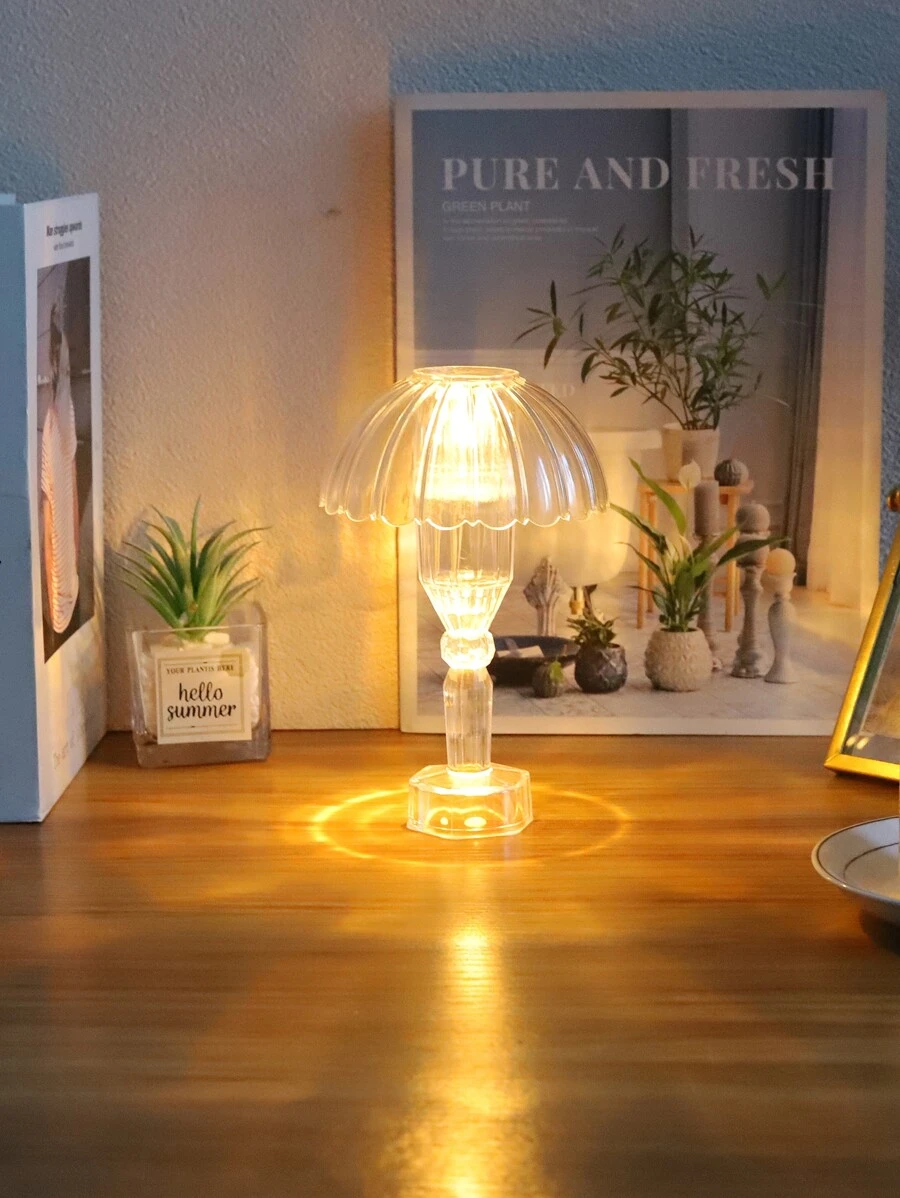 1 pieza Lámpara de escritorio transparente de plástico - Amarillo - Ver 1