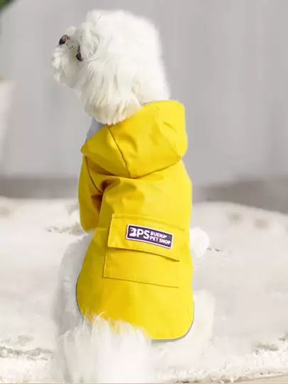 Płaszcz przeciwdeszczowy z kapturem w cukierkowym kolorze – kolory inspirowane dopaminą, które rozjaśnią deszczowe dni, niezbędny dodatek dla zwierząt na zewnątrz