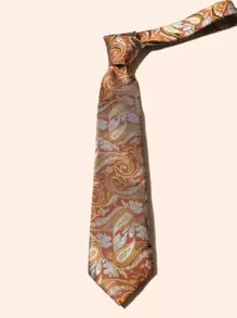 1 pieza Corbata con estampado de paisley para hombres, para decoración y trabajo