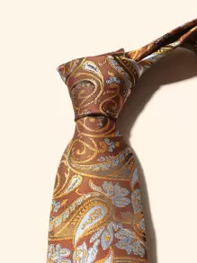 1 pieza Corbata con estampado de paisley para hombres, para decoración y trabajo
