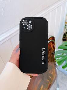 Funda para móvil con estampado de letra - Negro - Ver 2