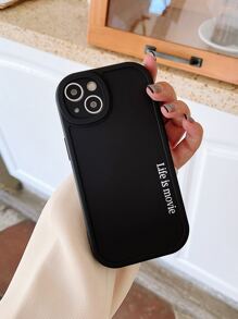 Funda para móvil con estampado de letra - Negro - Ver 3