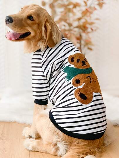 1 pezzo Felpa per animali domestici con stampa orso di fumetto