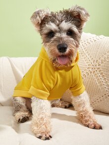 Cute Eye Print Pet Hoodie - Yellow - View 2