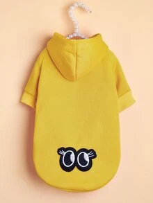 Cute Eye Print Pet Hoodie - Yellow - View 5