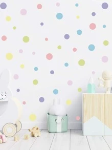 1pc Polka Dot Pattern Wall Sticker - Multicolor - View 1