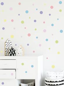 1pc Polka Dot Pattern Wall Sticker - Multicolor - View 3