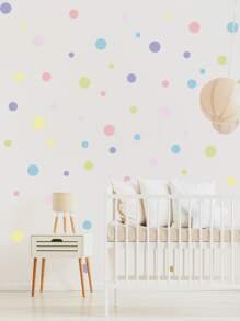 1pc Polka Dot Pattern Wall Sticker - Multicolor - View 5