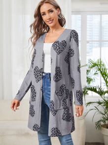 EMERY ROSE Áo khoác nữ Tim In hoa Báo Giải trí - màu đen - Xem 6