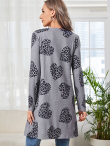 EMERY ROSE Áo khoác nữ Tim In hoa Báo Giải trí - màu đen - Xem 2