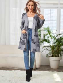 EMERY ROSE Áo khoác nữ Tim In hoa Báo Giải trí - màu đen - Xem 5