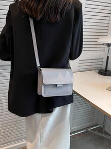 Waterproof,Lightweight,Business Casual Mini Flap Square Bag For Teen Girls Women College Students,Rookies & White-collar Workers Perfect for Office,College,Work ,Business,Commute,Outdoors, Travel, Outings - Grey - View 5