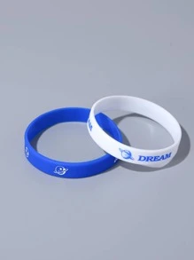 3入組男士標語圖案手環 - 彩色 - 查看 2