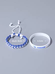 3入組男士標語圖案手環 - 彩色 - 查看 3