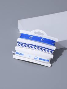 3入組男士標語圖案手環 - 彩色 - 查看 4