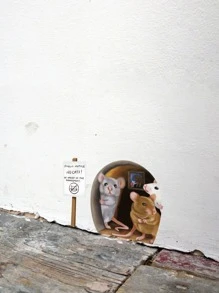 逼真的老鼠洞墙贴，适合日常休闲使用的家居装饰配件，贴纸，墙贴花，用于家居装饰的乙烯基贴花，春季装饰品让您的家焕然一新，拉玛装饰贴纸