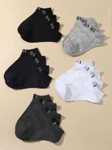 10pairs Men Best Socks Striped Trim Ankle Socks, For Gym - Multicolor - View 3