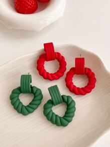 Bông tai thả 2 cặp xoắn chi tiết - Nhiều màu - Xem 2