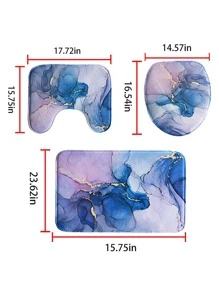 1入組大理石紋樣式浴室毯 - 彩色 - 查看 4