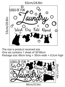 1pc Slogan Graphic Wall Sticker - màu đen - Xem 3