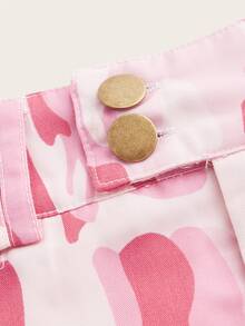 Camo Print Mini Pleated Hem Skirt - Multicolor - View 3