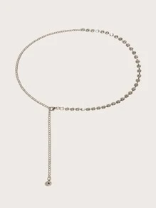 時尚鑽石裝飾鍊條腰帶,派對晚宴裙子腰帶 - 銀色 - 查看 2