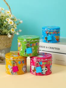 1pc Cartoon Graphic Random Money Box With Lock - Multicolor - View 3