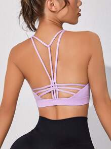 SHEIN Sport Studio Reggiseni sportivi monocolore cut out indietro