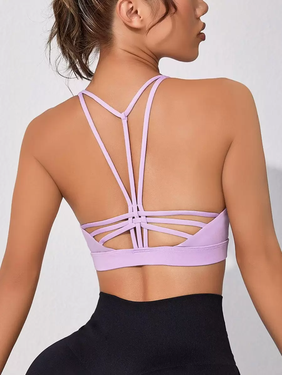 SHEIN Sport Studio Reggiseni sportivi monocolore cut out indietro