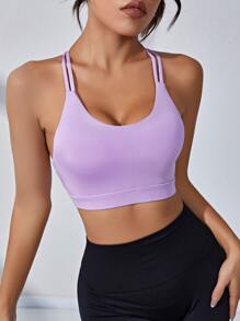 SHEIN Sport Studio Reggiseni sportivi monocolore cut out indietro