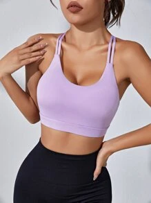 SHEIN Sport Studio Reggiseni sportivi monocolore cut out indietro