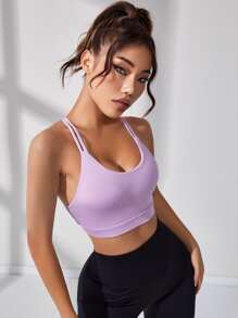 SHEIN Sport Studio Reggiseni sportivi monocolore cut out indietro