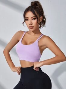 SHEIN Sport Studio Reggiseni sportivi monocolore cut out indietro