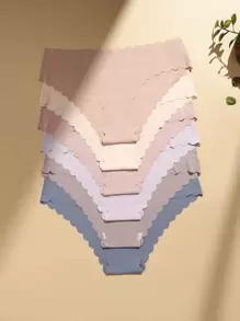 6件裝扇貝邊無顯示內褲套裝 - 彩色 - 查看 1