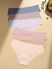 6件裝扇貝邊無顯示內褲套裝 - 彩色 - 查看 3