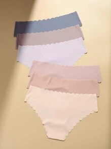6件裝扇貝邊無顯示內褲套裝 - 彩色 - 查看 5