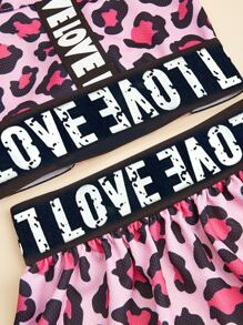 1set Leopard Letter Graphic Pet Dress - Pink - View 4