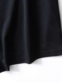 ROMWE MEN Guys Bear & Slogan Graphic Tee - Black - View 4