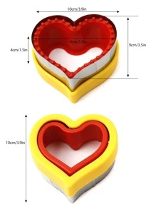 2 piezas Set cortador de pan en forma de corazón - Multicolor - Ver 3