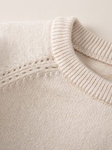 Bebé Jersey de manga raglán bajo con fruncido - Caqui - Ver 3