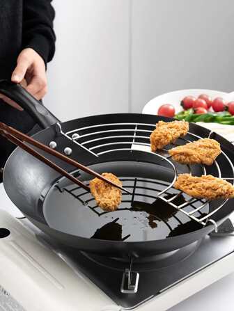 1pc Stainless Steel Drip Oil Rack, Oil Drain Rack For Kitchen