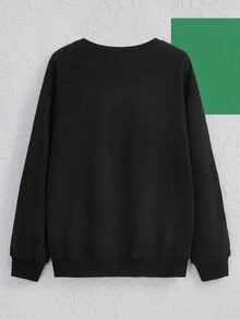edelsteinstudio Drop Shoulder Figure Graphic Pullover - Black - View 3