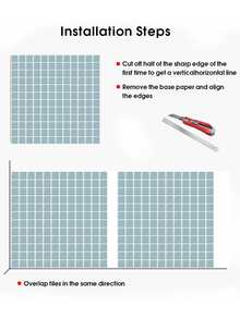 1 Pieza Adhesivo Autoadhesivo De Mosaico Impermeable Para Pared De Cocina - Celeste - Ver 6