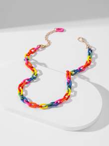 Vòng cổ chuỗi khối màu ngẫu nhiên - Nhiều màu - Xem 3